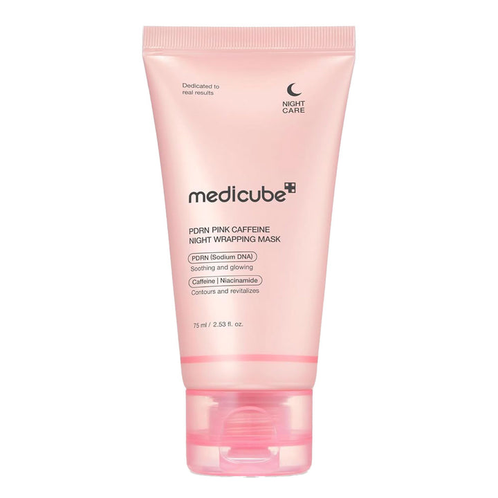 MEDICUBE PDRN Pink Caffeine Night Wrapping Mask - Peaches&amp;Creme Shop Korean Skincare Malta