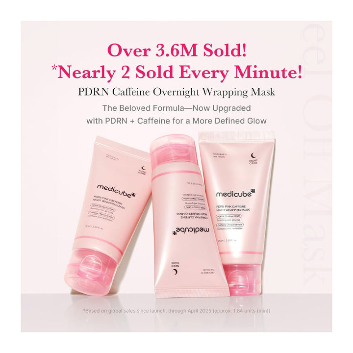 MEDICUBE PDRN Pink Caffeine Night Wrapping Mask - Peaches&amp;Creme Shop Korean Skincare Malta