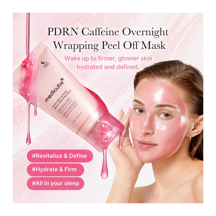 MEDICUBE PDRN Pink Caffeine Night Wrapping Mask - Peaches&amp;Creme Shop Korean Skincare Malta