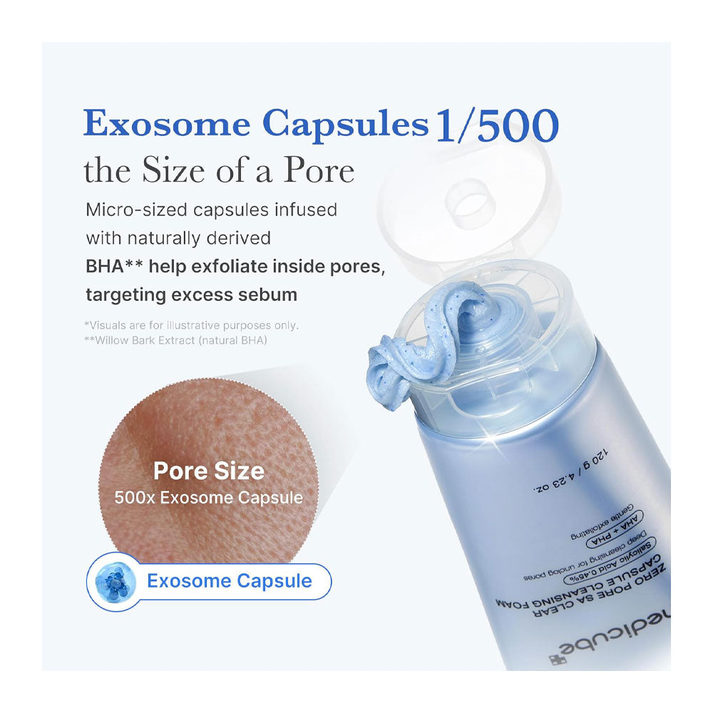 MEDICUBE Zero Pore SA Clear Capsule Cleansing Foam - Peaches&Creme Shop Korean Skincare Malta