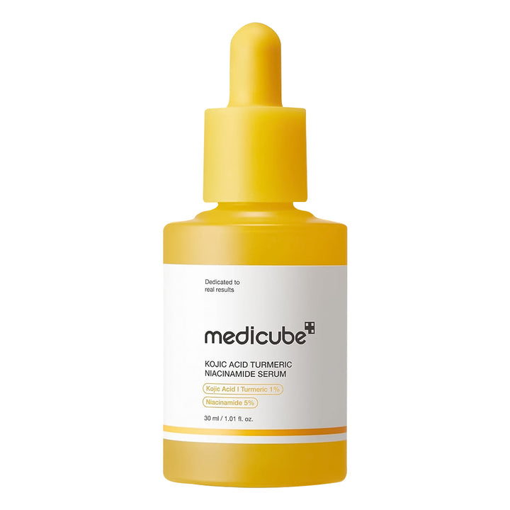 Medicube Kojic Acid Turmeric Niacinamide Serum bottle on a white background