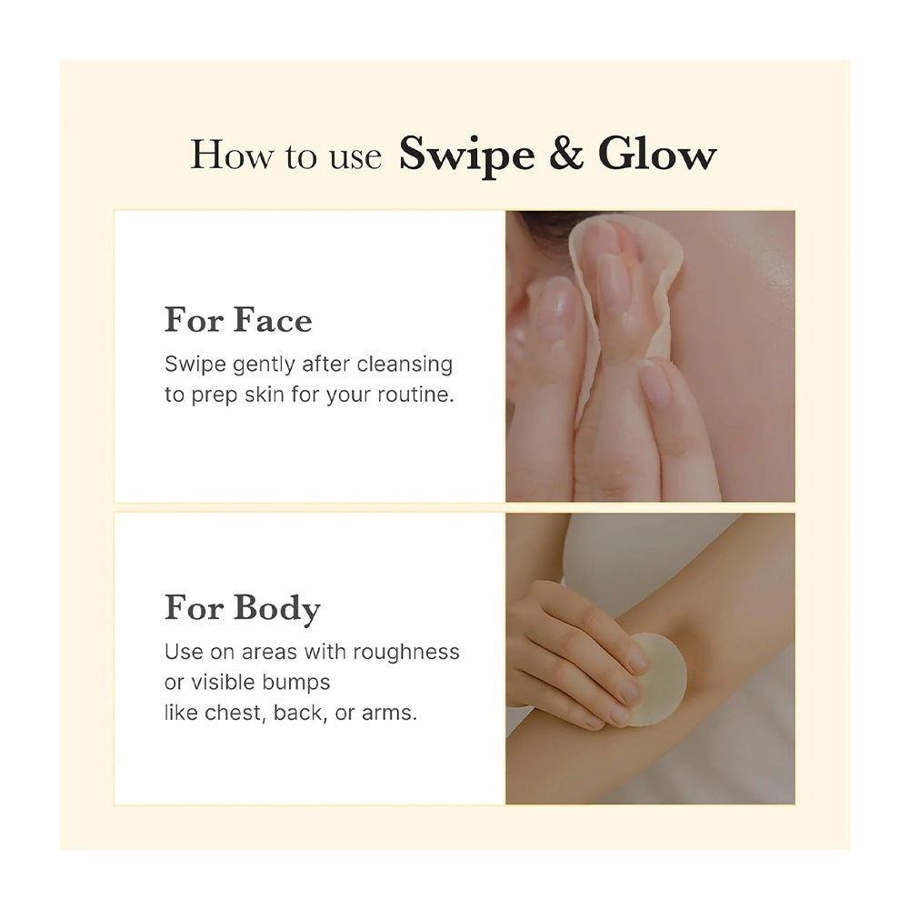 Instructions on how to use a skincare product labeled &