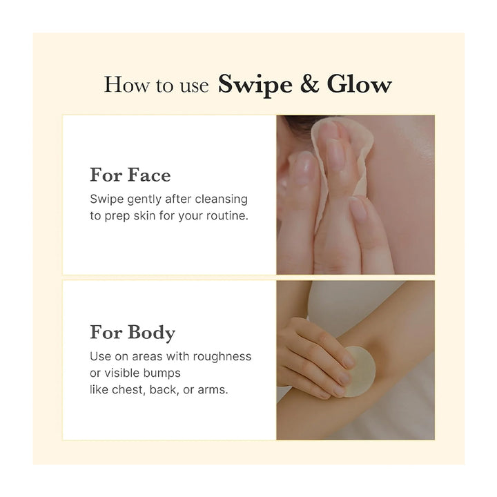 Instructions on how to use a skincare product labeled &