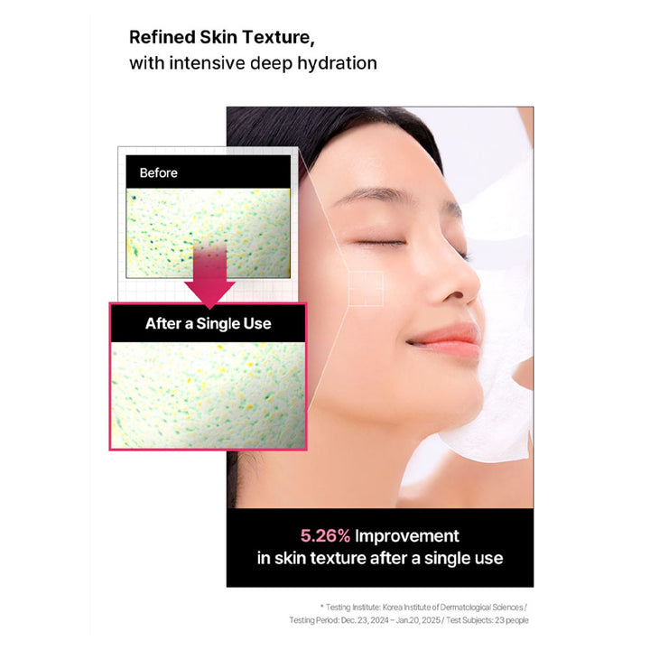 Promotional skincare graphic showing a woman&