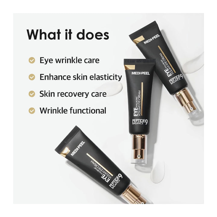MEDI-PEEL Peptide 9 Hyaluronic Volumy Eye Cream-Peaches&Creme K-Beauty