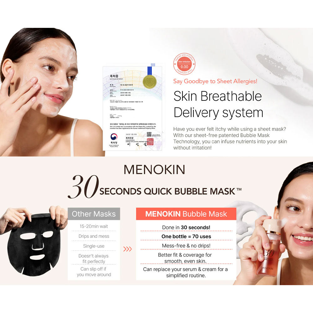 MENOKIN 30 Seconds Quick Bubble Mask LIFT - Peaches&Creme Shop Korean Skincare Malta