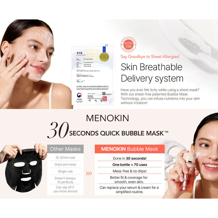 MENOKIN 30 Seconds Quick Bubble Mask LIFT - Peaches&Creme Shop Korean Skincare Malta