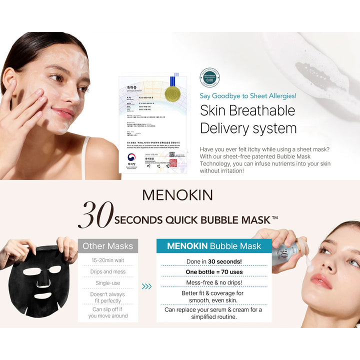 MENOKIN 30 Seconds Quick Bubble Mask MOIST - Peaches&Creme Shop Korean Skincare Malta
