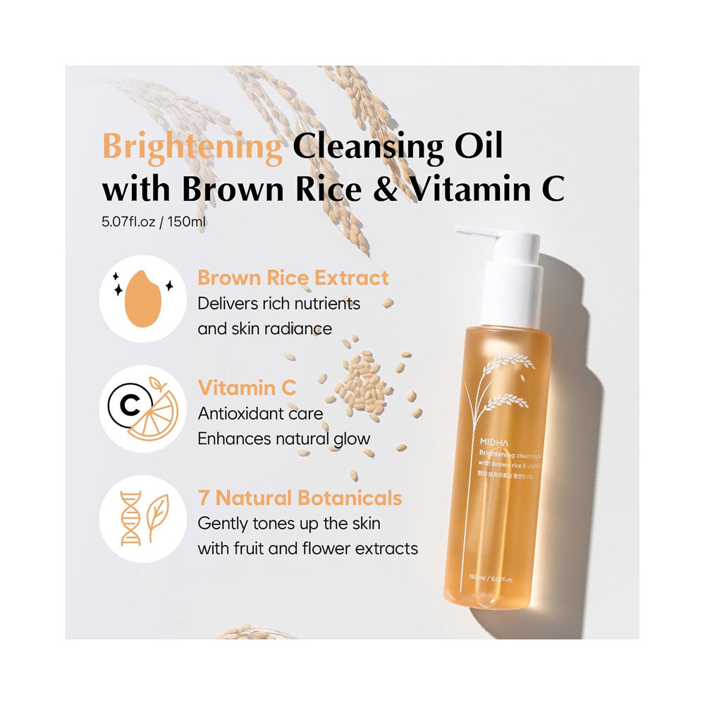 MIDHA Brightening Cleansing Oil - Peaches&Creme Shop Korean Skincare Malta
