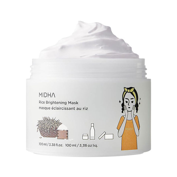 MIDHA Rice Brightening (Wash Off) Mask - Peaches&Creme Shop Korean Skincare Malta