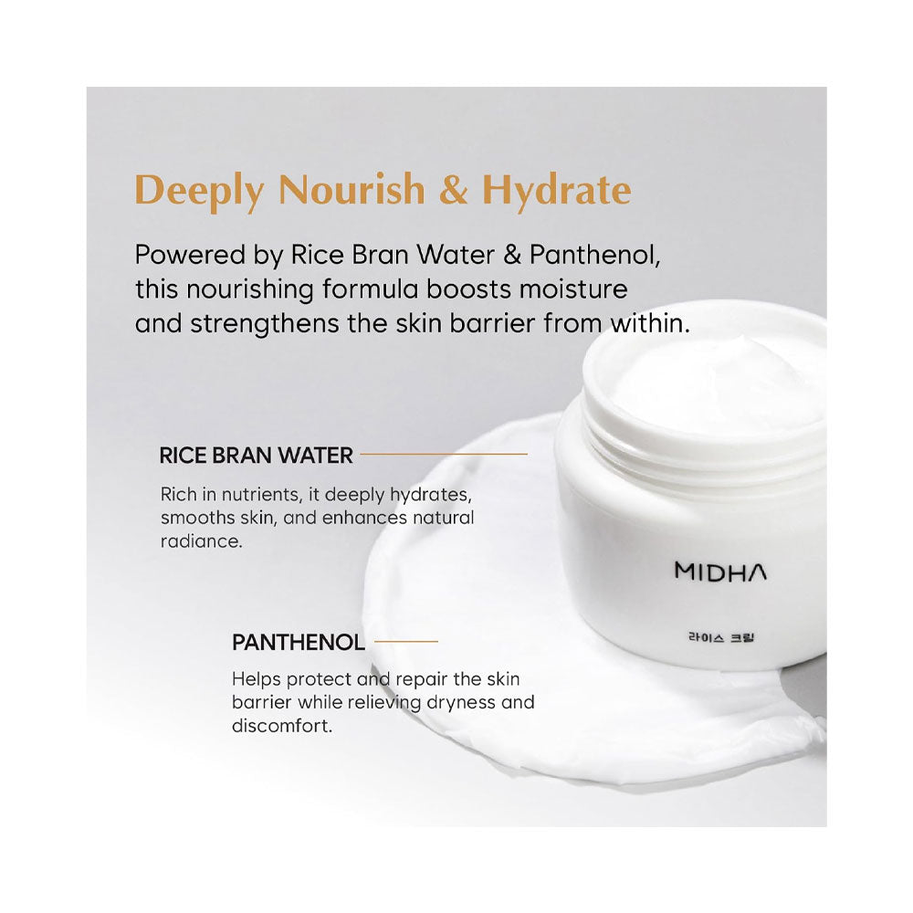 MIDHA Rice Cream - Peaches&Creme Shop Korean Skincare Malta