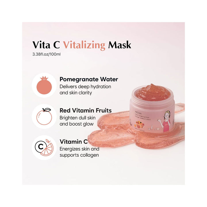 MIDHA Vita C Vitalizing Wash Off Mask - Peaches&Creme Shop Korean Skincare Malta