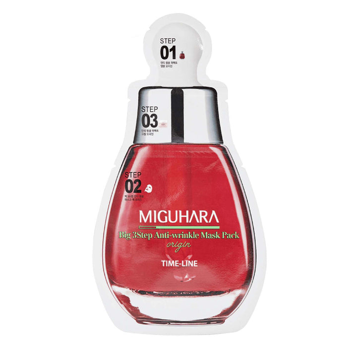 MIGUHARA Big 3Step Anti-Wrinkle Mask Pack Origin - Peaches&Creme Shop Korean Skincare Malta