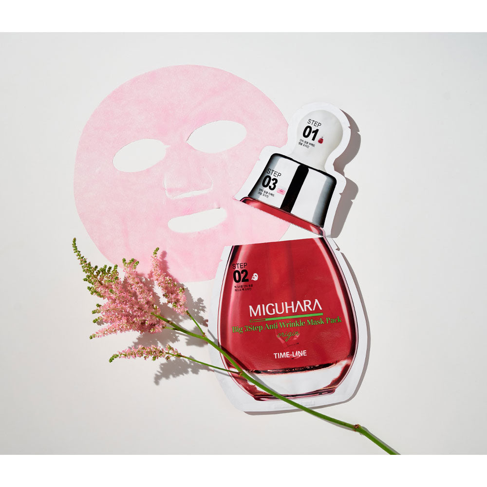 MIGUHARA Big 3Step Anti-Wrinkle Mask Pack Origin - Peaches&Creme Shop Korean Skincare Malta