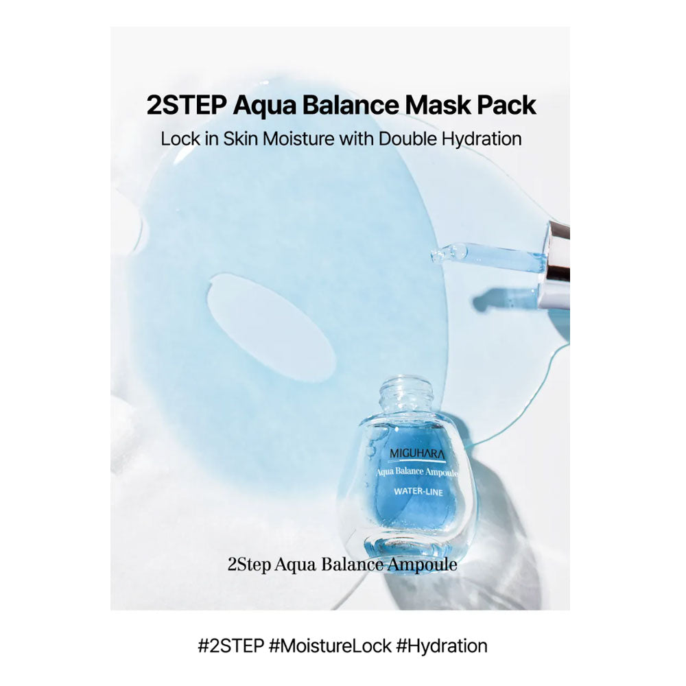 MIGUHARA 2Step Aqua Balance Mask Pack - Peaches&Creme Shop Korean Skincare Malta