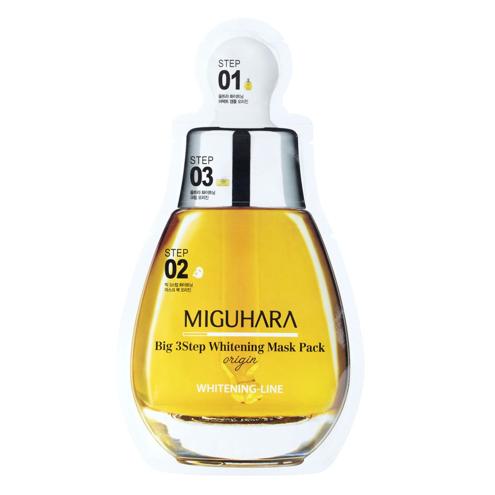 MIGUHARA Big 3Step Whitening Mask Pack Origin - Peaches&Creme Shop Korean Skincare Malta