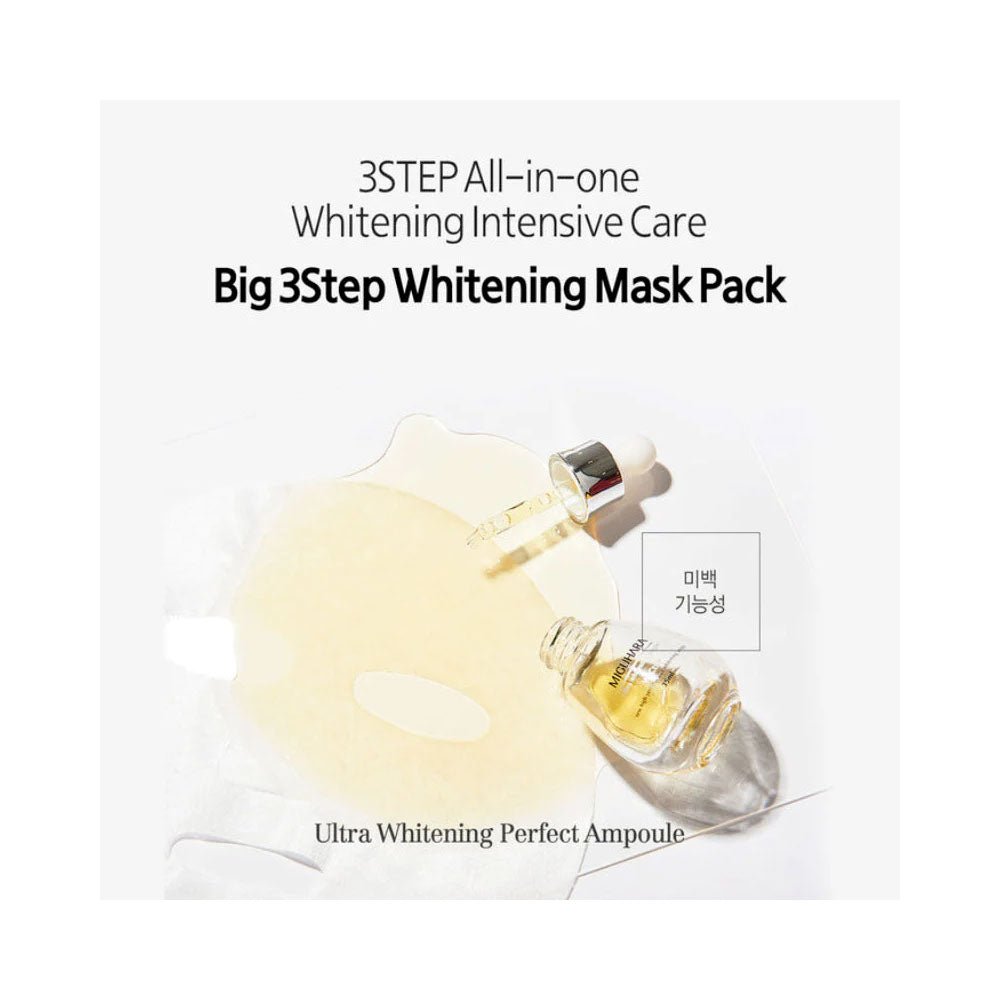 MIGUHARA Big 3Step Whitening Mask Pack Origin - Peaches&Creme Shop Korean Skincare Malta