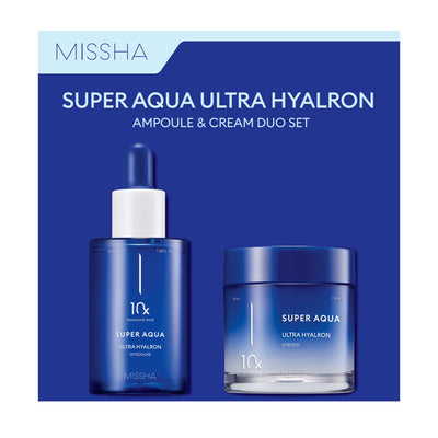 MISSHA Super Aqua Ultra Hyalron Ampoule & Cream Duo Set - Peaches&Creme Shop Korean Skincare Malta