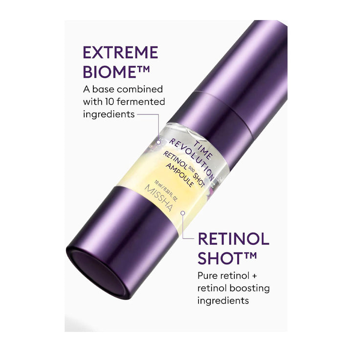 MISSHA Time Revolution Retinol 500 Shot Ampoule - Peaches&Creme Shop Korean Skincare Malta