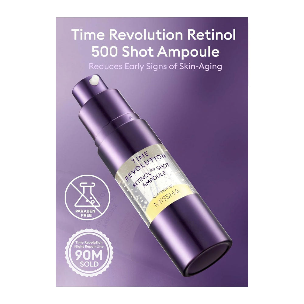 MISSHA Time Revolution Retinol 500 Shot Ampoule - Peaches&Creme Shop Korean Skincare Malta