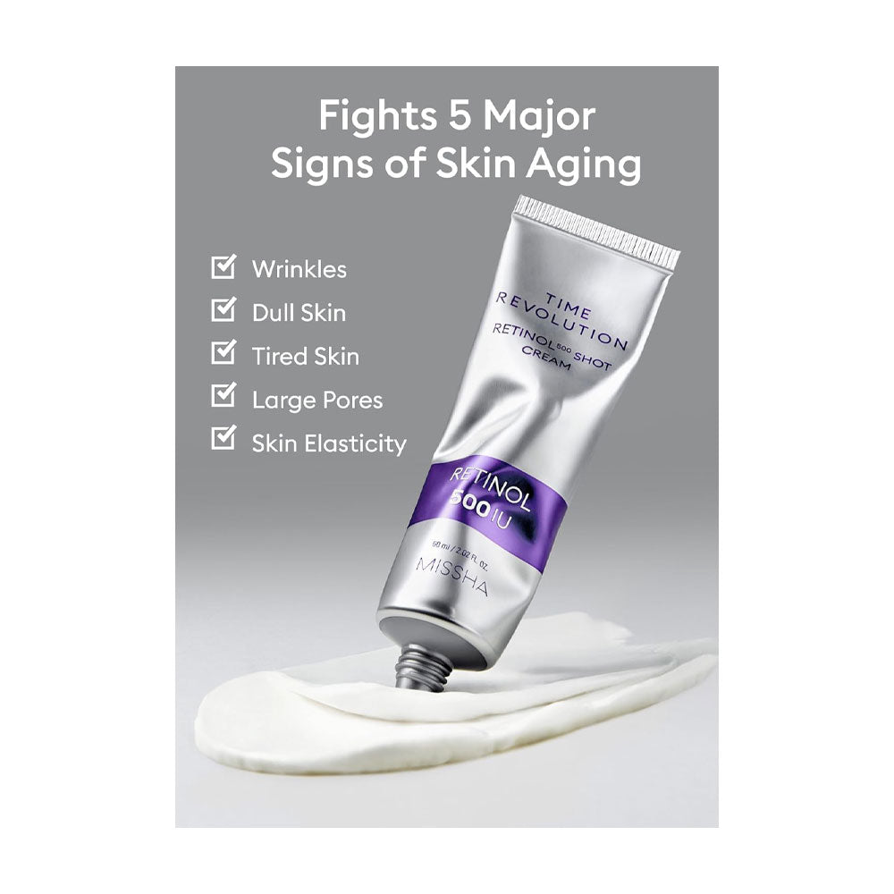MISSHA Time Revolution Retinol 500 Shot Cream - Peaches&Creme Shop Korean Skincare Malta