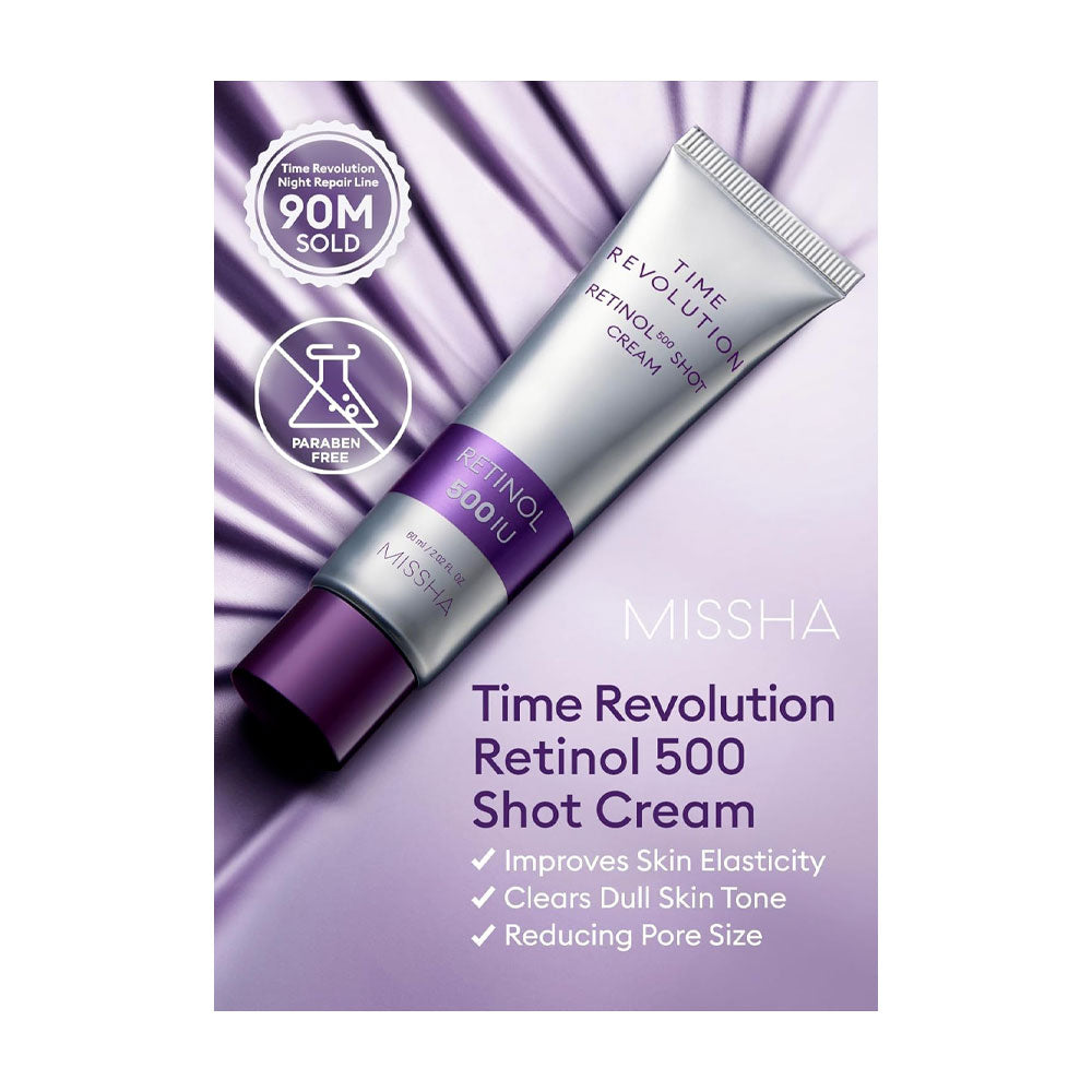 MISSHA Time Revolution Retinol 500 Shot Cream - Peaches&Creme Shop Korean Skincare Malta