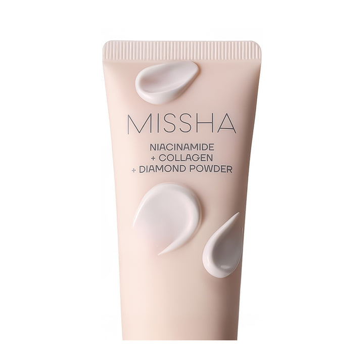 Missha skincare product tube with text on a white background
