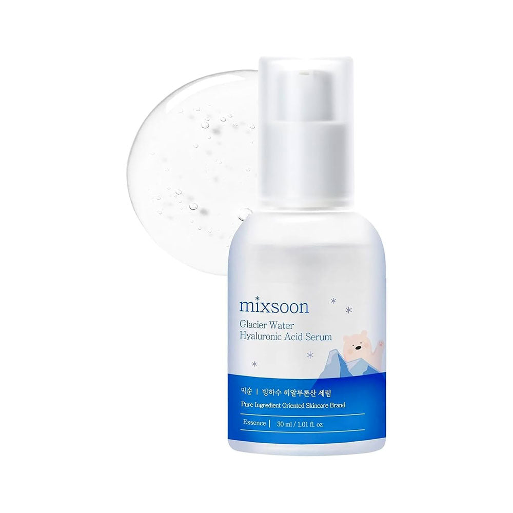 Skincare serum bottle with &