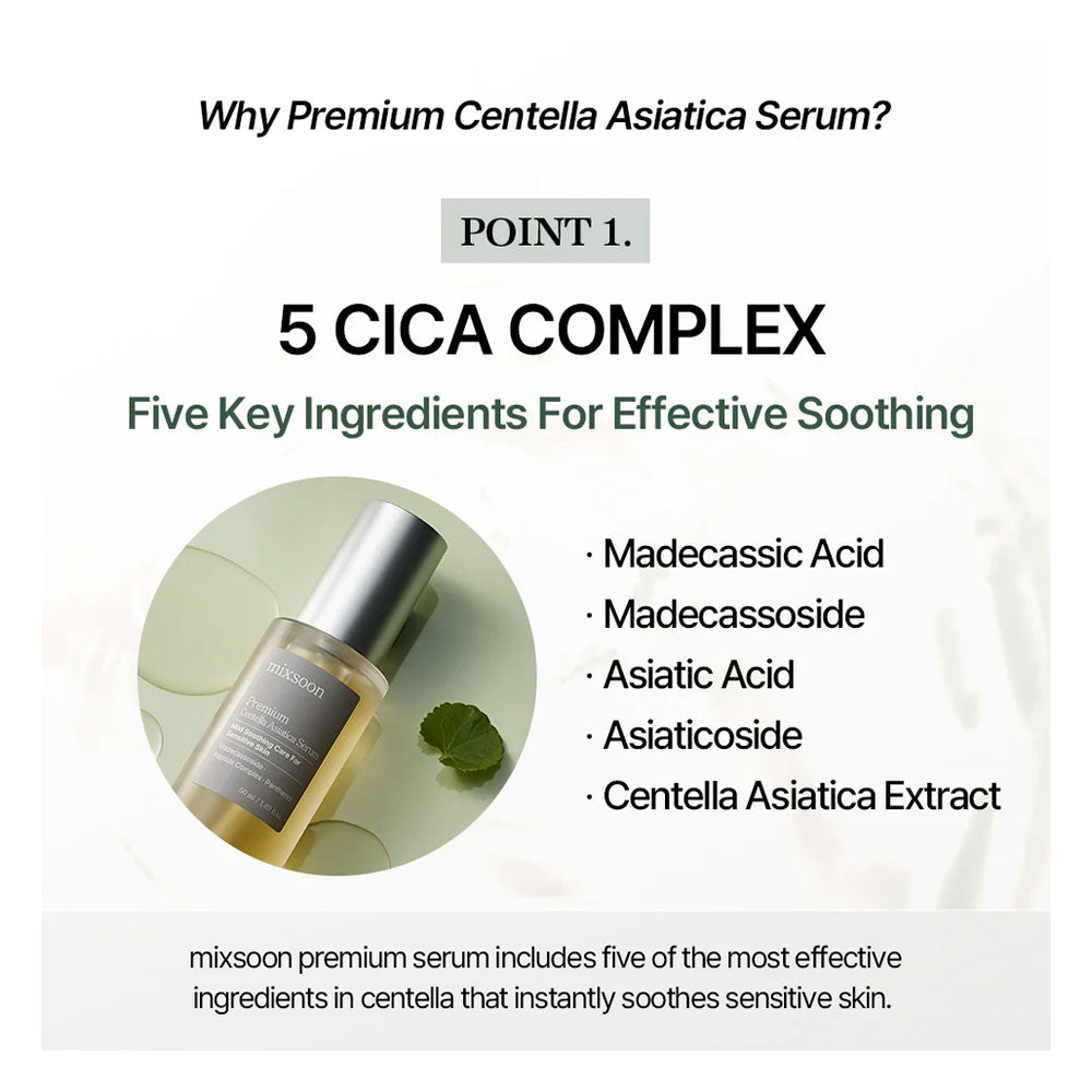 MIXSOON Premium Centella Asiatica Serum - Peaches&Creme Shop Korean Skincare Malta