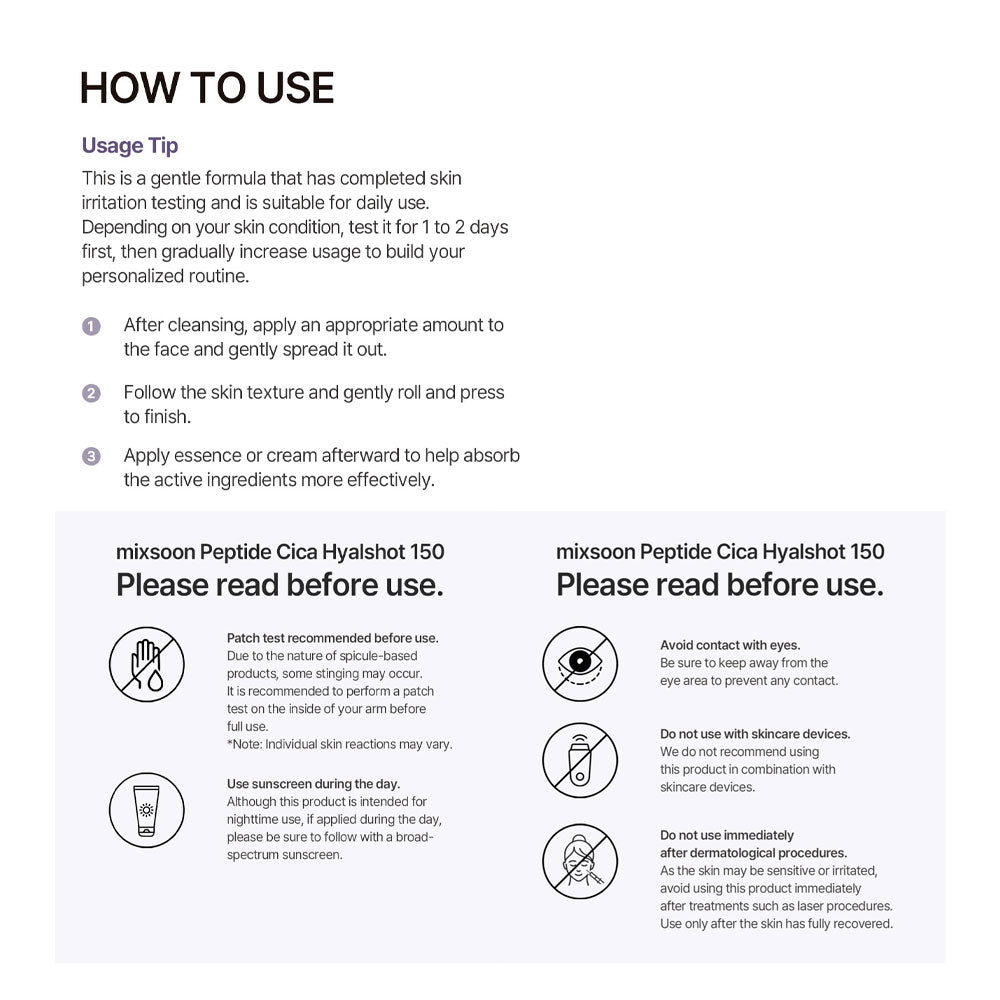 MIXSOON Peptide Cica Hyalshot 150 - Peaches&Creme Shop Korean Skincare Malta