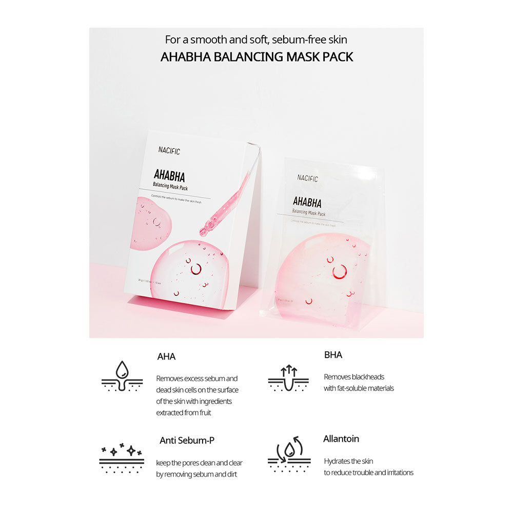 NACIFIC AHA BHA Balancing Mask Pack - Peaches&Creme Korean Skincare Shop Malta