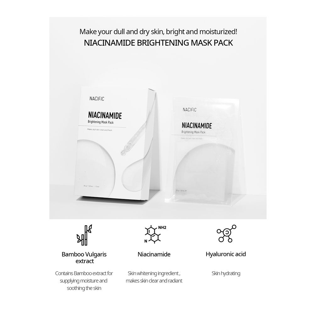 NACIFIC Niacinamide Brightening Mask Pack - Peaches&Creme Shop Korean Skincare Malta