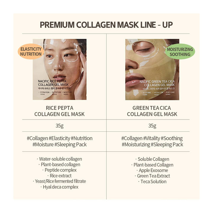 NACIFIC Green Tea Cica Collagen Gel Mask - Peaches&Creme Shop Korean Skincare Malta