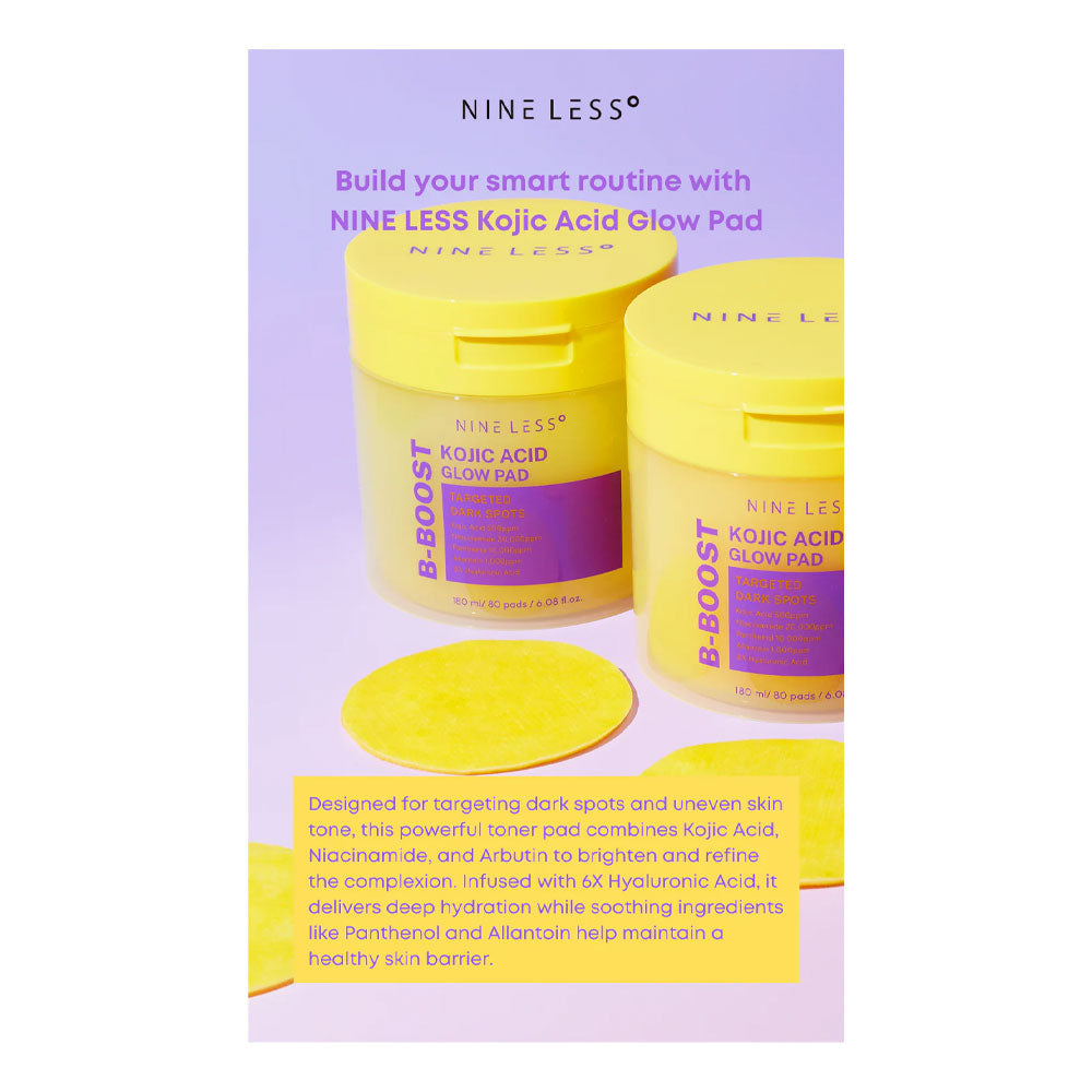NINE LESS B-Boost Kojic Acid Glow Pad - Peaches&Creme Shop Korean Skincare Malta