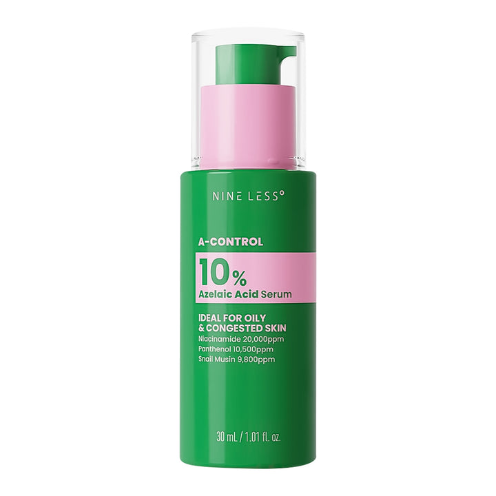 Green serum bottle with pink cap labeled &