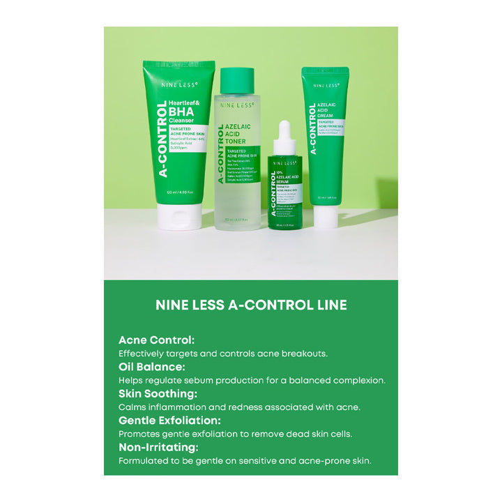 NINE LESS A-Control Azelaic Acid Cream - Peaches&Creme Shop Korean Skincare Malta