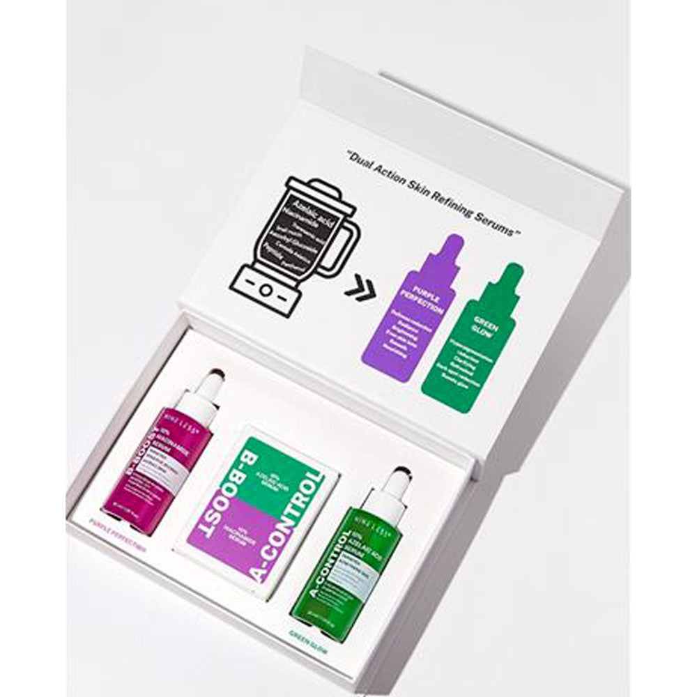 NINE LESS Ampoule Set [B-Boost 10% Niacinamide + A-control 10% Azelaic Acid] - Peaches&Creme Shop Korean Skincare Malta