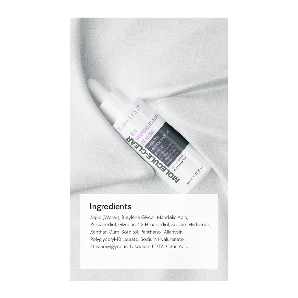 NINE LESS MOLECULE-CLEAR 5% Mandelic Acid Serum - Peaches&Creme Shop Korean Skincare Malta