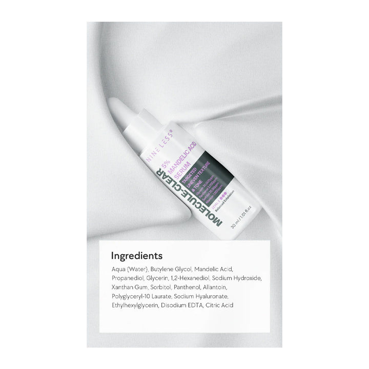 NINE LESS MOLECULE-CLEAR 5% Mandelic Acid Serum - Peaches&Creme Shop Korean Skincare Malta
