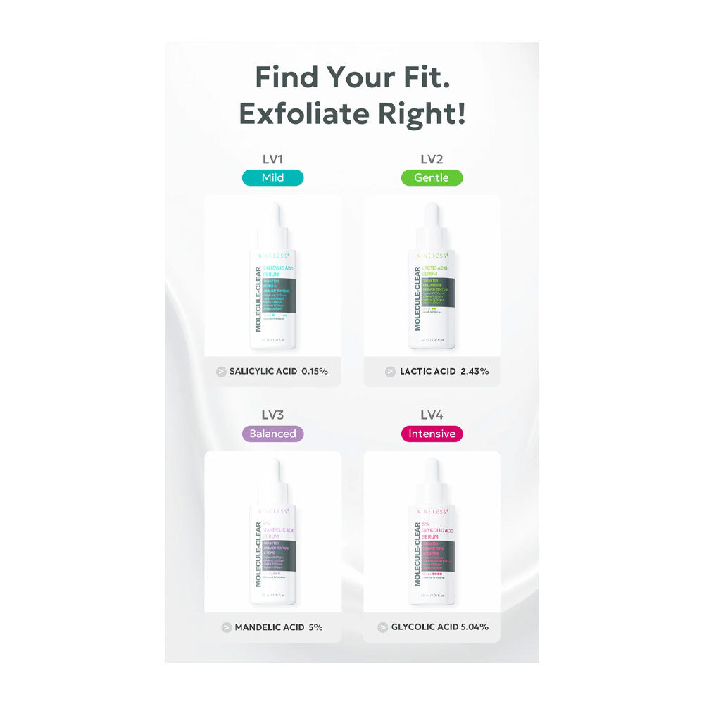 NINE LESS MOLECULE-CLEAR Salicylic Acid Serum - Peaches&Creme Shop Korean Skincare Malta