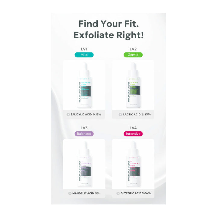 NINE LESS MOLECULE-CLEAR Salicylic Acid Serum - Peaches&Creme Shop Korean Skincare Malta