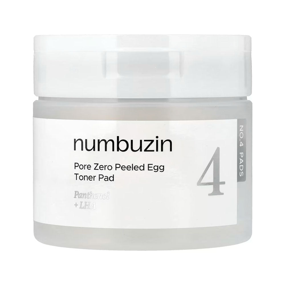 Jar of numbuzin Pore Zero Peeled Egg Toner Pad on a white background