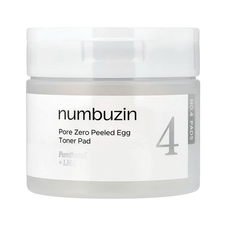 Jar of numbuzin Pore Zero Peeled Egg Toner Pad on a white background