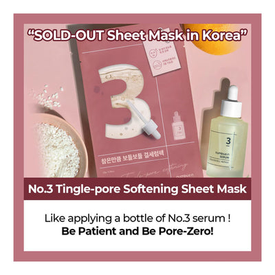 NUMBUZIN No.3 Tingle-Pore Softening Sheet Mask -Peaches&Creme Shop Korean Skincare Malta