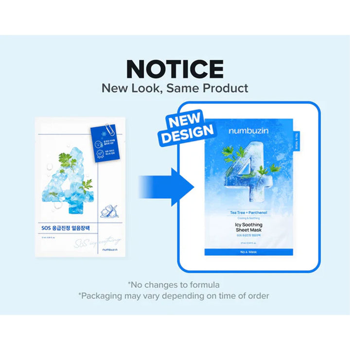 NUMBUZIN No.4 Icy Soothing Sheet Mask - Peaches&Creme Shop Korean Skincare Malta