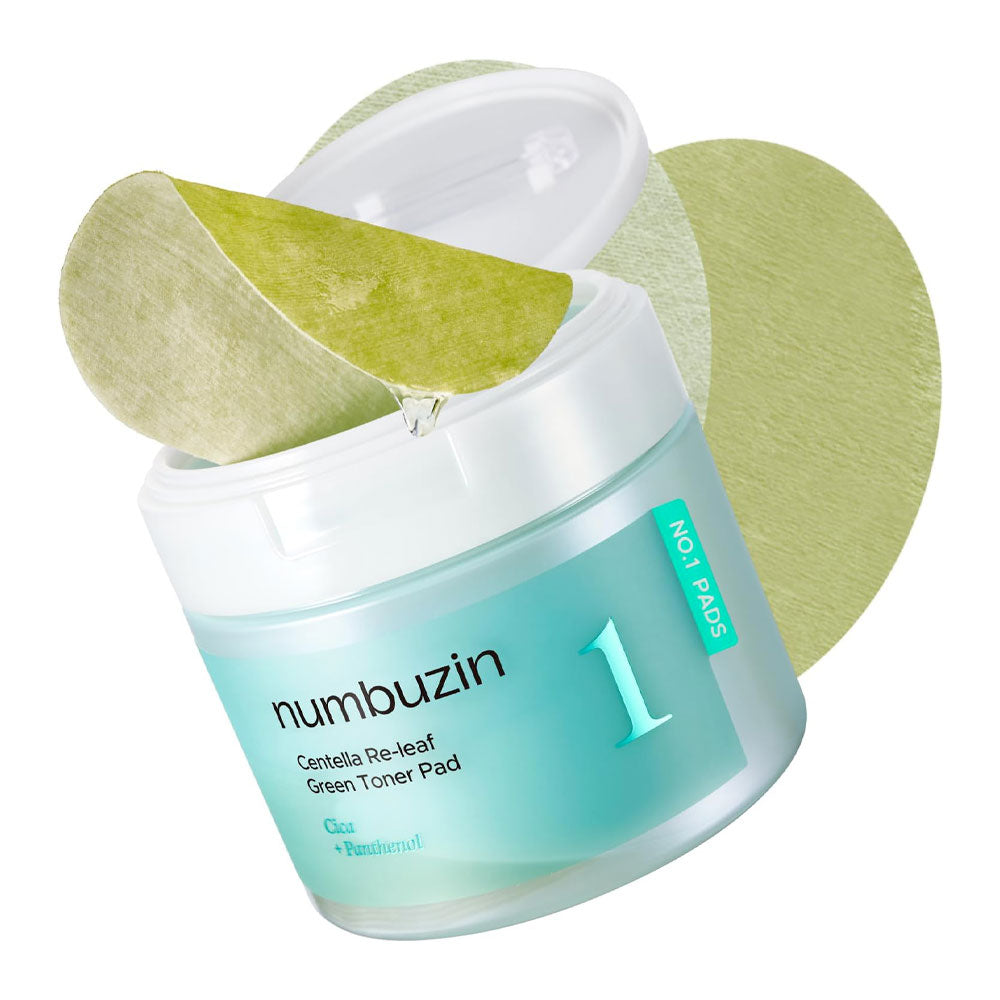 NUMBUZIN No.1 Centella Re-Leaf Green Toner Pad - Peaches&Creme Shop Korean Skincare Malta