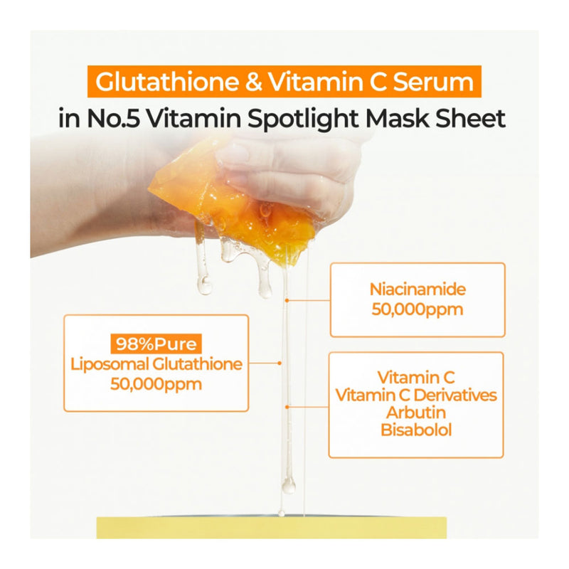 NUMBUZIN No.5 Vitamin Spotlight Sheet Mask - Peaches&Creme Shop Korean Skincare Malta