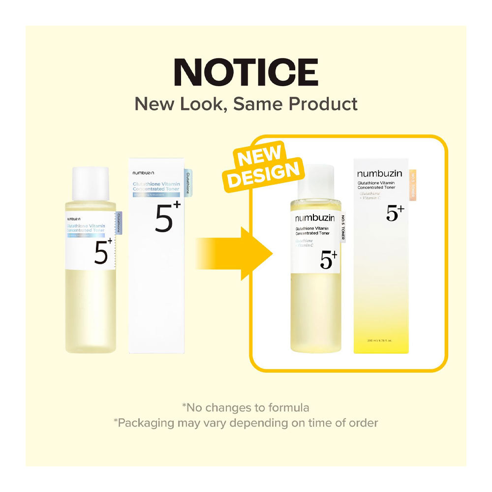 NUMBUZIN No.5+ Glutathione Vitamin Concentrated Toner - Peaches&amp;Creme Shop Korean Skincare Malta