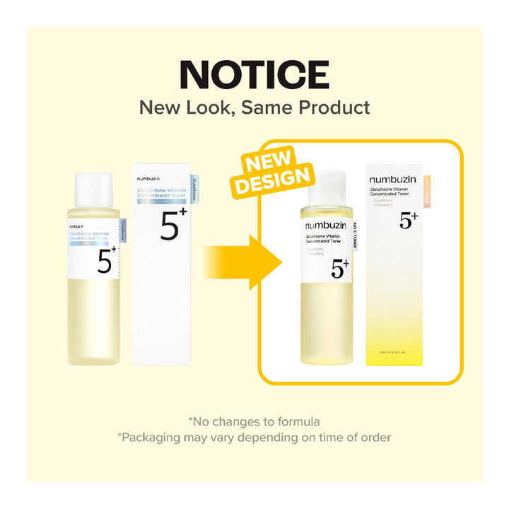 NUMBUZIN No.5+ Glutathione Vitamin Concentrated Toner - Peaches&amp;Creme Shop Korean Skincare Malta