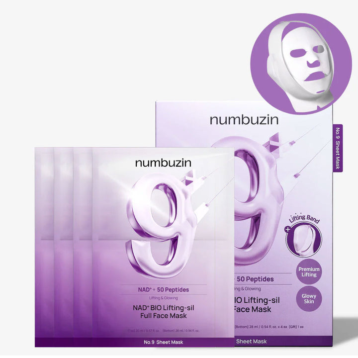 NUMBUZIN No.9 NAD+ BIO Lifting-sil Full Face Mask - Peaches&Creme Shop Korean Skincare Malta